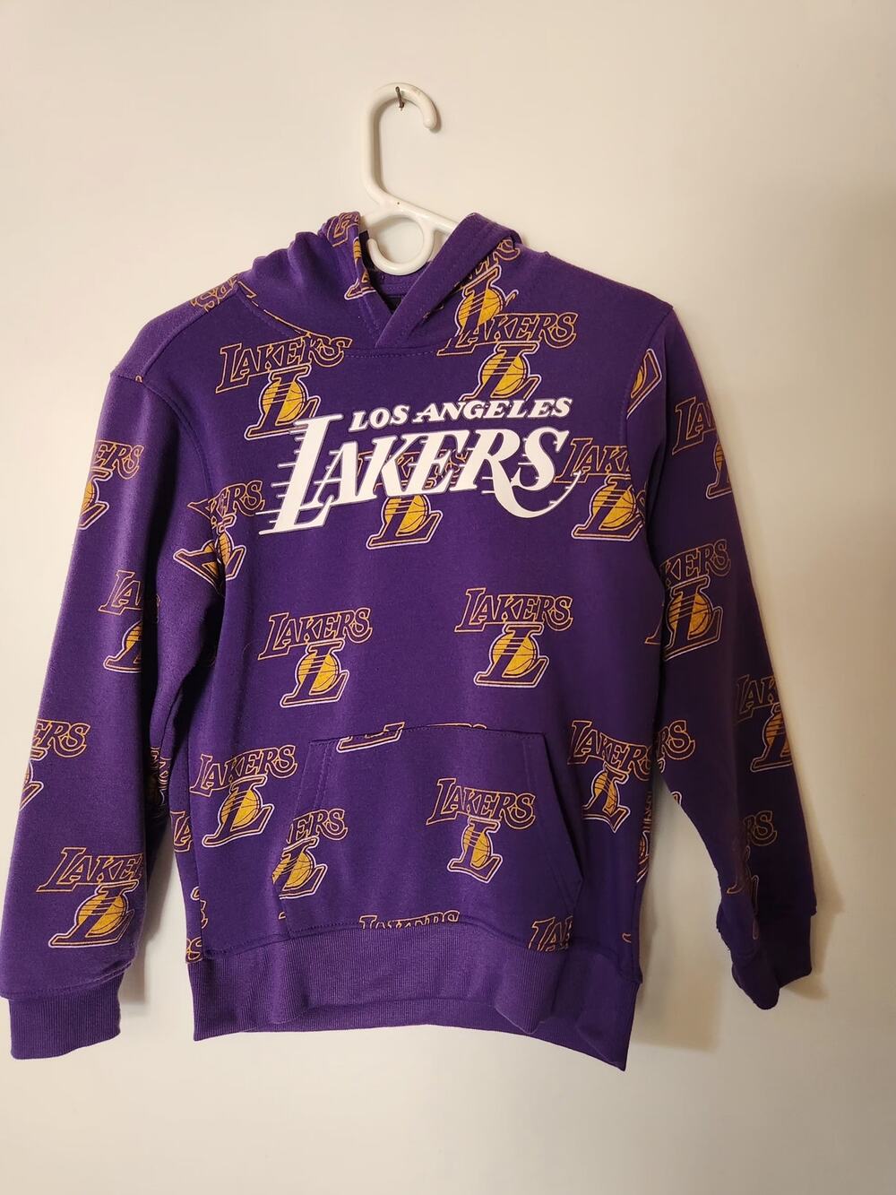 NBA Los Angeles Lakers Youth Medium 14-16  Purple Pullover Unisex Hoodie EUC